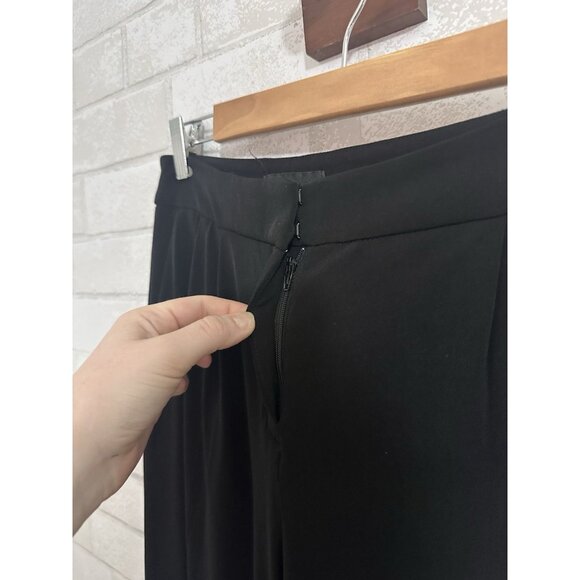 Express Women Stretchy Black Wide Leg Pocket Mid Rise Pants size 0 Regular #0644 - Picture 9 of 10